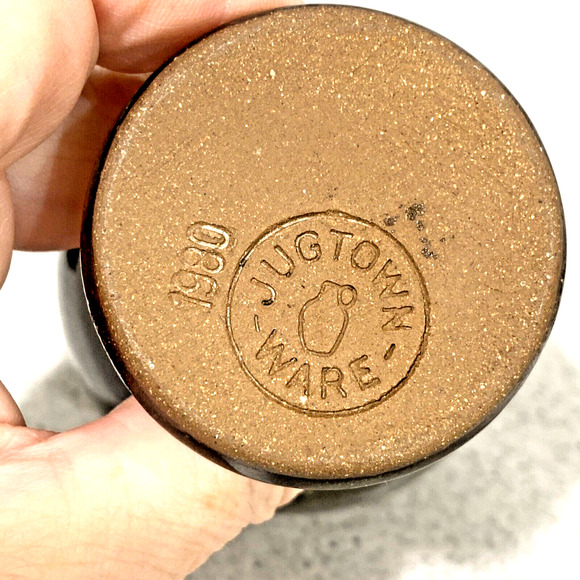 Vintage Jugtown Pottery Glazed Goblets Wine Glasses Green Brown Artisan Handmade - Picture 8 of 12